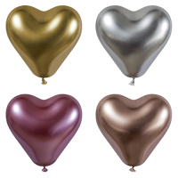 Papstar 4 Luftballons &Oslash; 28 cm farbig sortiert &quot;Glossy Heart&quot; large