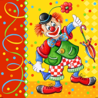 Papstar 20 Servietten, 3-lagig 1/4-Falz 33 cm x 33 cm &quot;Clown&quot;