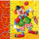 20 Servietten, 3-lagig 1/4-Falz 33 cm x 33 cm &quot;Clown&quot;