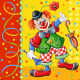 20 Servietten, 3-lagig 1/4-Falz 33 cm x 33 cm &quot;Clown&quot;