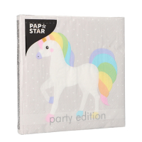 Papstar 20 Servietten, 3-lagig 1/4-Falz 33 cm x 33 cm &quot;Unicorn&quot;