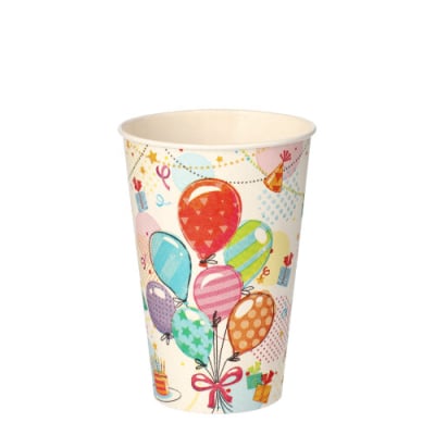 Papstar 10 Trinkbecher, Pappe 0,2 l &Oslash; 7 cm &Acirc;&middot; 9,7 cm &quot;Fete&quot;