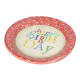 10 Teller, Pappe rund &Oslash; 23 cm &quot;Happy Birthday&quot;