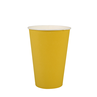 Papstar 20 Trinkbecher, Pappe 0,2 l &Oslash; 7 cm x 9,7 cm gelb