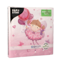 Papstar 20 Servietten, 3-lagig 1/4-Falz 33 cm x 33 cm &quot;Little Dancer&quot;