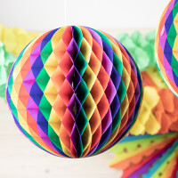 Papstar Wabenball &Oslash; 60 cm &quot;Rainbow&quot; schwer entflammbar