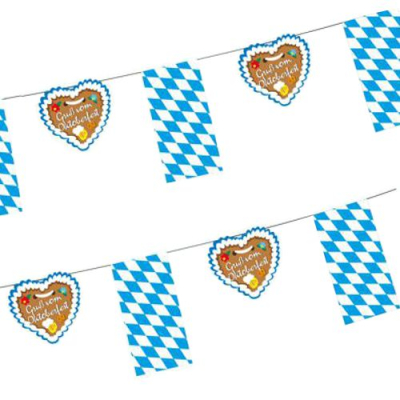 Papstar Flaggenkette, Papier 4 m &quot;Gru&szlig; vom Oktoberfest&quot;