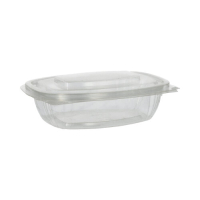 Papstar 50 Feinkost- und Salatschalen mit Klappdeckeln, PLA &quot;pure&quot; 375 ml 4,8 cm x 16,1 cm x 13,2 cm glasklar