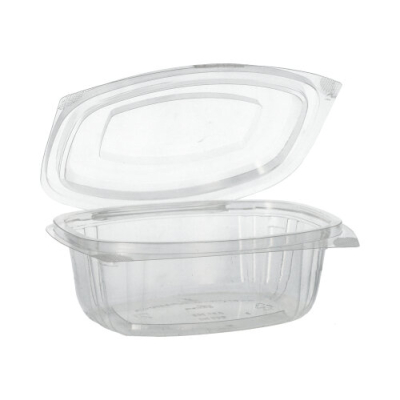 Papstar 50 Feinkost- und Salatschalen mit Klappdeckeln, PLA &quot;pure&quot; 500 ml 6,4 cm x 16,1 cm x 13,2 cm glasklar