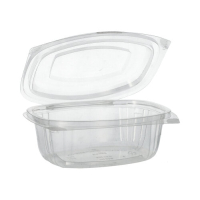 Papstar 50 Feinkost- und Salatschalen mit Klappdeckeln, PLA &quot;pure&quot; 500 ml 6,4 cm x 16,1 cm x 13,2 cm glasklar