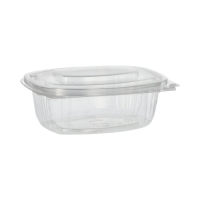 Papstar 50 Feinkost- und Salatschalen mit Klappdeckeln, PLA &quot;pure&quot; 500 ml 6,4 cm x 16,1 cm x 13,2 cm glasklar