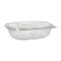 50 Feinkost- und Salatschalen mit Klappdeckeln, PLA &quot;pure&quot; 750 ml 6,6 cm x 20,5 cm x 16,8 cm glasklar