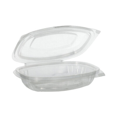 Papstar 50 Feinkost- und Salatschalen mit Klappdeckeln, PLA &quot;pure&quot; 250 ml 3,1 cm x 16,1 cm x 13,2 cm glasklar