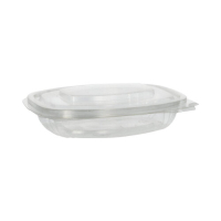 50 Feinkost- und Salatschalen mit Klappdeckeln, PLA &quot;pure&quot; 250 ml 3,1 cm x 16,1 cm x 13,2 cm glasklar