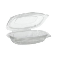 Papstar 50 Feinkost- und Salatschalen mit Klappdeckeln, PLA &quot;pure&quot; 250 ml 3,1 cm x 16,1 cm x 13,2 cm glasklar