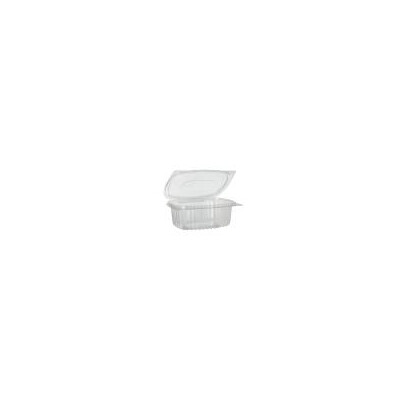 50 Feinkost- und Salatschalen mit Klappdeckel, R-PET oval 375 ml 5 cm x 11,5 cm x 14,4 cm klar