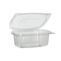 50 Feinkost- und Salatschalen mit Klappdeckel, R-PET oval...