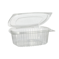 50 Feinkost- und Salatschalen mit Klappdeckel, R-PET oval...