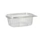 50 Feinkost- und Salatschalen mit Klappdeckel, R-PET oval 500 ml 5,5 cm x 12,4 cm x 15 cm klar