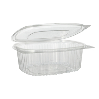 50 Feinkost- und Salatschalen mit Klappdeckel, R-PET oval...