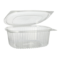 50 Feinkost- und Salatschalen mit Klappdeckel, R-PET oval...