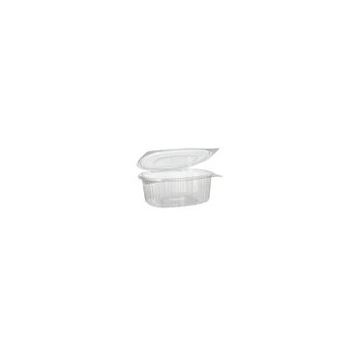 50 Feinkost- und Salatschalen mit Klappdeckel, R-PET oval 1500 ml 7,6 cm x 18,2 cm x 20,8 cm klar