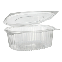 50 Feinkost- und Salatschalen mit Klappdeckel, R-PET oval...