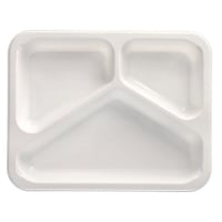 50 Mikrowellenschalen, PP 3-geteilt 765 ml 3,2 cm x 22,7 cm x 17,8 cm weiss