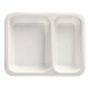 50 Mikrowellenschalen, PP 2-geteilt 1205 ml 4,9 cm x 22,7 cm x 17,8 cm weiss