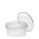 38 Feinkostbecher, PP rund 180 ml &Oslash; 9,5 cm x 4,5 cm transparent mit Originalit&auml;tsverschluss