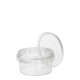50 Feinkostbecher, PP rund 80 ml &Oslash; 6,9 cm x 3,65 cm transparent mit Originalit&auml;tsverschluss