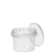 48 Feinkostbecher, PP rund 120 ml &Oslash; 6,9 cm x 5,1 cm transparent mit Originalit&auml;tsverschluss