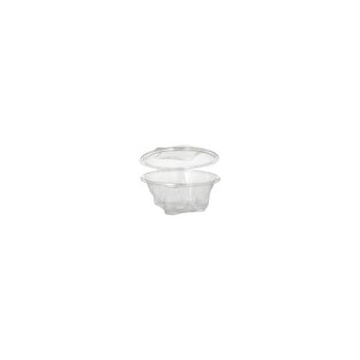 50 Feinkost- und Salatschalen mit Klappdeckel, R-PET rund 1000 ml &Oslash; 18,5 cm &Acirc;&middot; 7,8 cm glasklar