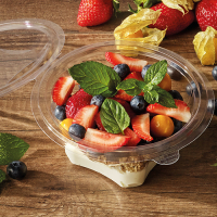 50 Feinkost- und Salatschalen mit Klappdeckel, R-PET rund...