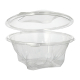 50 Feinkost- und Salatschalen mit Klappdeckel, R-PET rund 1000 ml &Oslash; 18,5 cm x 7,8 cm glasklar