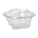 50 Feinkost- und Salatschalen mit Klappdeckel, R-PET rund 1000 ml &Oslash; 18,5 cm x 7,8 cm glasklar