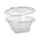 50 Feinkost- und Salatschalen mit Klappdeckel, R-PET rund 750 ml &Oslash; 17,4 cm x 7,3 cm glasklar