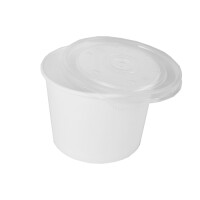 50 Suppenbecher, Pappe &quot;To Go&quot; rund 500 ml &Oslash; 11 cm &Acirc;&middot; 8,3 cm weiss