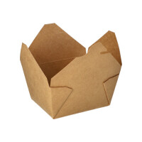 50 Lunchboxen, Pappe &quot;pure&quot; 750 ml 6,4 cm x 9 cm x 11,3 cm braun