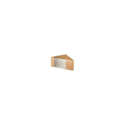 50 Sandwichboxen, Pappe mit Sichtfenster aus PLA 12,3 cm x 12,3 cm x 8,2 cm braun