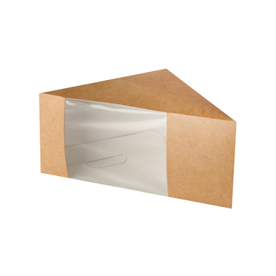 Papstar 50 Sandwichboxen, Pappe mit Sichtfenster aus PLA 12,3 cm x 12,3 cm x 8,2 cm braun