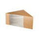 50 Sandwichboxen, Pappe mit Sichtfenster aus PLA 12,3 cm x 12,3 cm x 8,2 cm braun