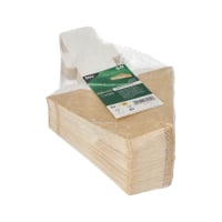 50 Sandwichboxen, Pappe mit Sichtfenster aus PLA 12,3 cm x 12,3 cm x 5,2 cm braun