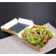 25 Feinkostboxen, Pappe mit Sichtfenster aus PLA eckig 750 ml 14 cm x 14 cm x 5 cm braun