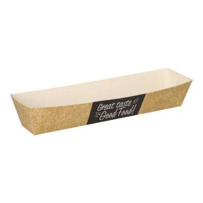 Papstar 50 Snacktrays, Pappe &quot;pure&quot; 3,5 cm x 3,3 cm x 18,5 cm &quot;Good Food&quot;