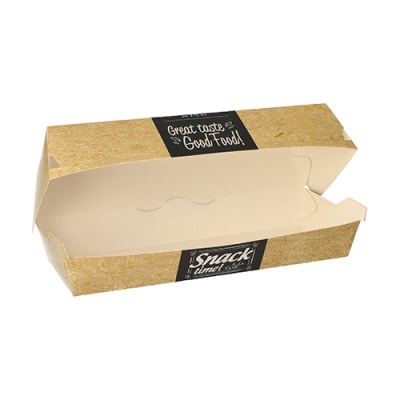 Papstar 50 Baguetteboxen, Pappe &quot;pure&quot; 6,5 cm x 7,5 cm x 21 cm &quot;Good Food&quot;