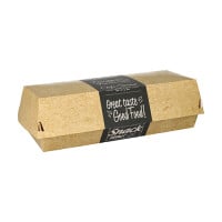 50 Baguetteboxen, Pappe &quot;pure&quot; 6,5 cm x 7,5 cm x 21 cm &quot;Good Food&quot;