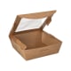 Papstar 40 Feinkostboxen, Pappe mit Sichtfenster aus PLA eckig 650 ml 4,5 cm x 12 cm x 12 cm braun &quot;100% Fair&quot;