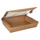 Papstar 40 Feinkostboxen, Pappe mit Sichtfenster aus PLA &quot;pure&quot; eckig 1500 ml 4,5 cm x 21 cm x 16 cm braun &quot;100% Fair&quot;