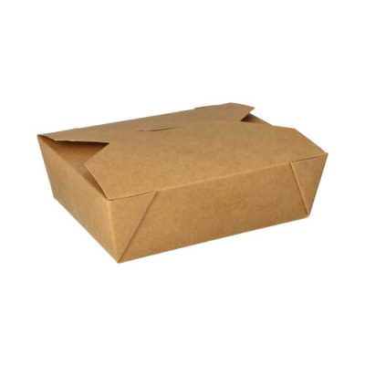 Papstar 50 Lunchboxen, Pappe &quot;pure&quot; 1000 ml 5,5 cm x 13,5 cm x 16,8 cm braun